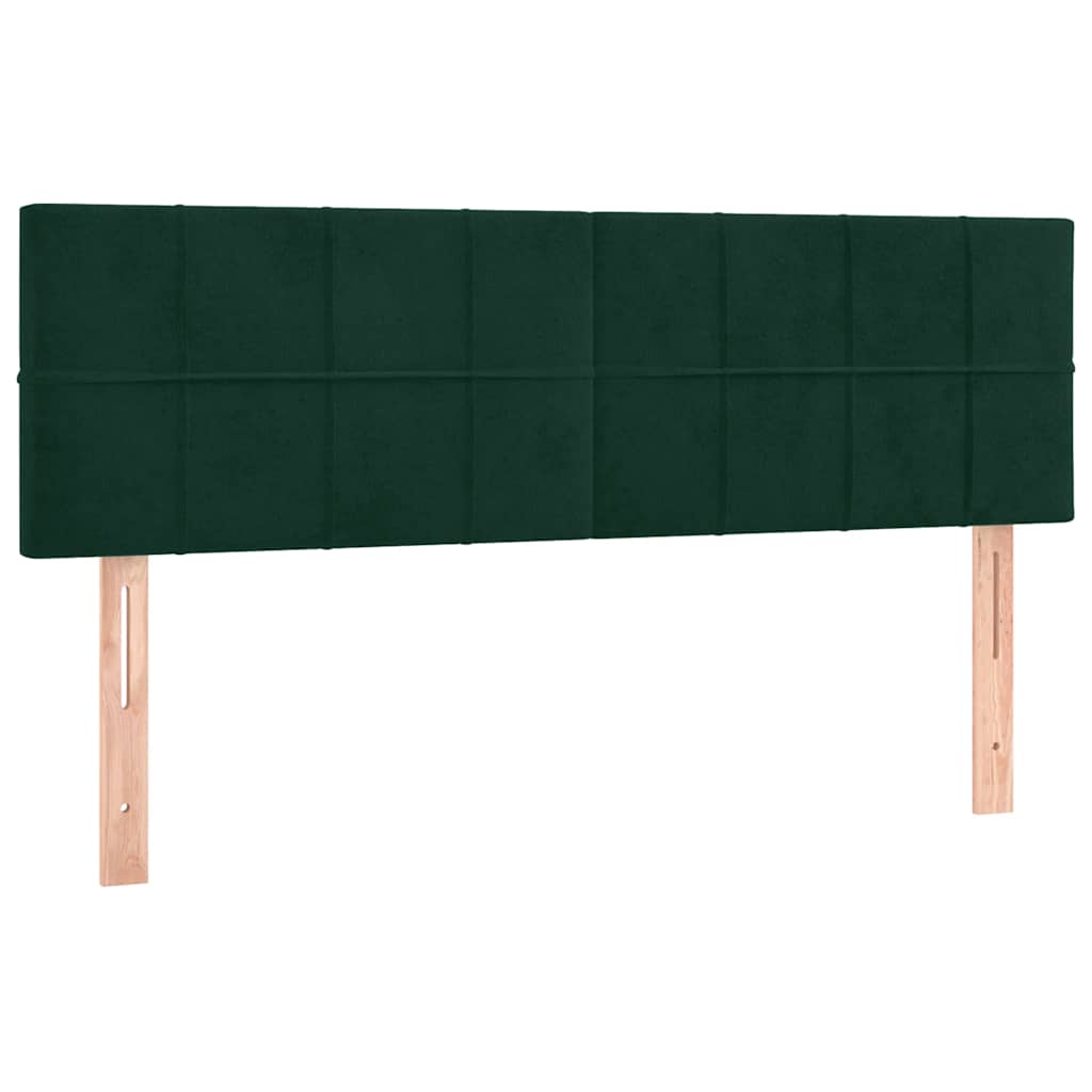 Boxspringbett mit Matratze & LED Dunkelgrün 140x190 cm Samt