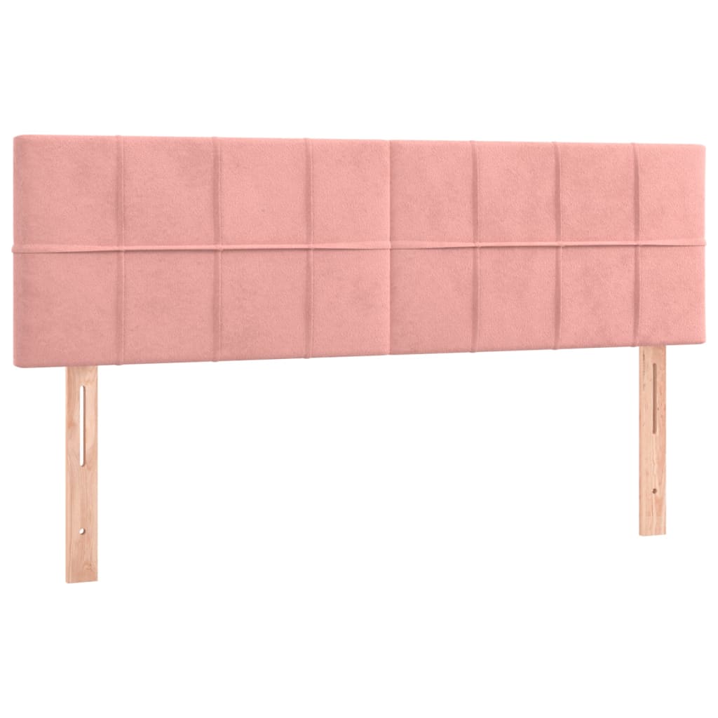 Boxspringbett mit Matratze & LED Rosa 140x200 cm Samt
