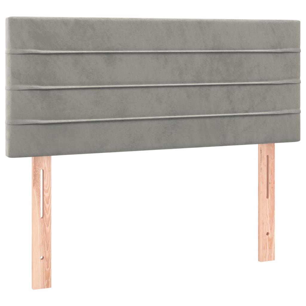 Boxspringbett mit Matratze & LED Hellgrau 100x200 cm Samt
