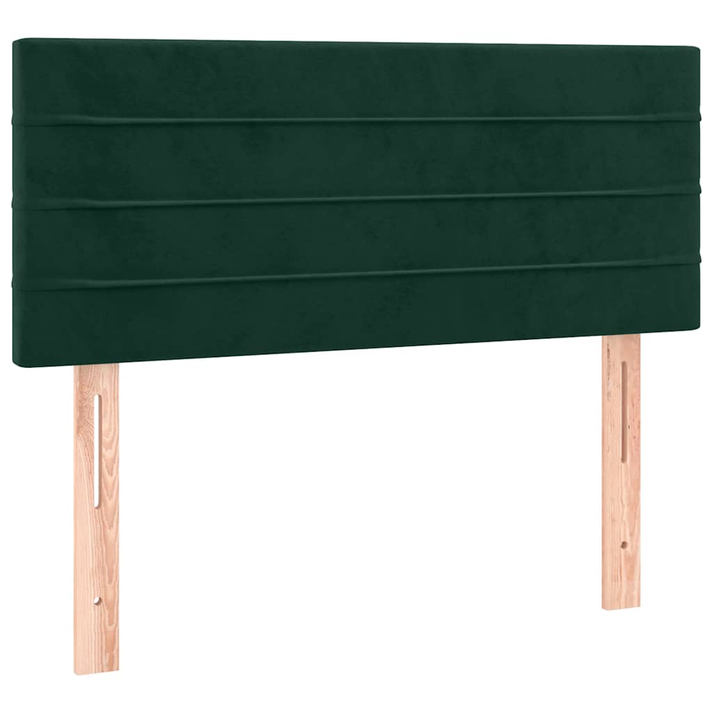 Boxspringbett mit Matratze & LED Dunkelgrün 100x200 cm Samt