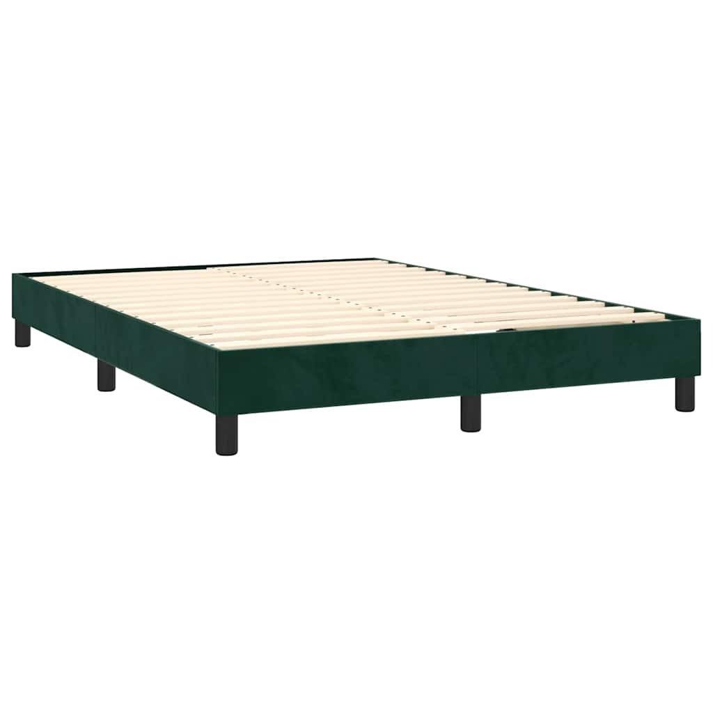 Boxspringbett mit Matratze & LED Dunkelgrün 140x190 cm Samt