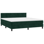 Boxspringbett mit Matratze & LED Dunkelgrün 180x200 cm Samt