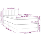 Boxspringbett mit Matratze & LED Dunkelgrau 100x200 cm Samt