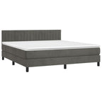 Boxspringbett mit Matratze & LED Dunkelgrau 180x200 cm Samt