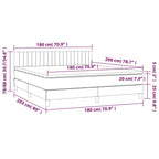 Boxspringbett mit Matratze & LED Dunkelgrau 180x200 cm Samt