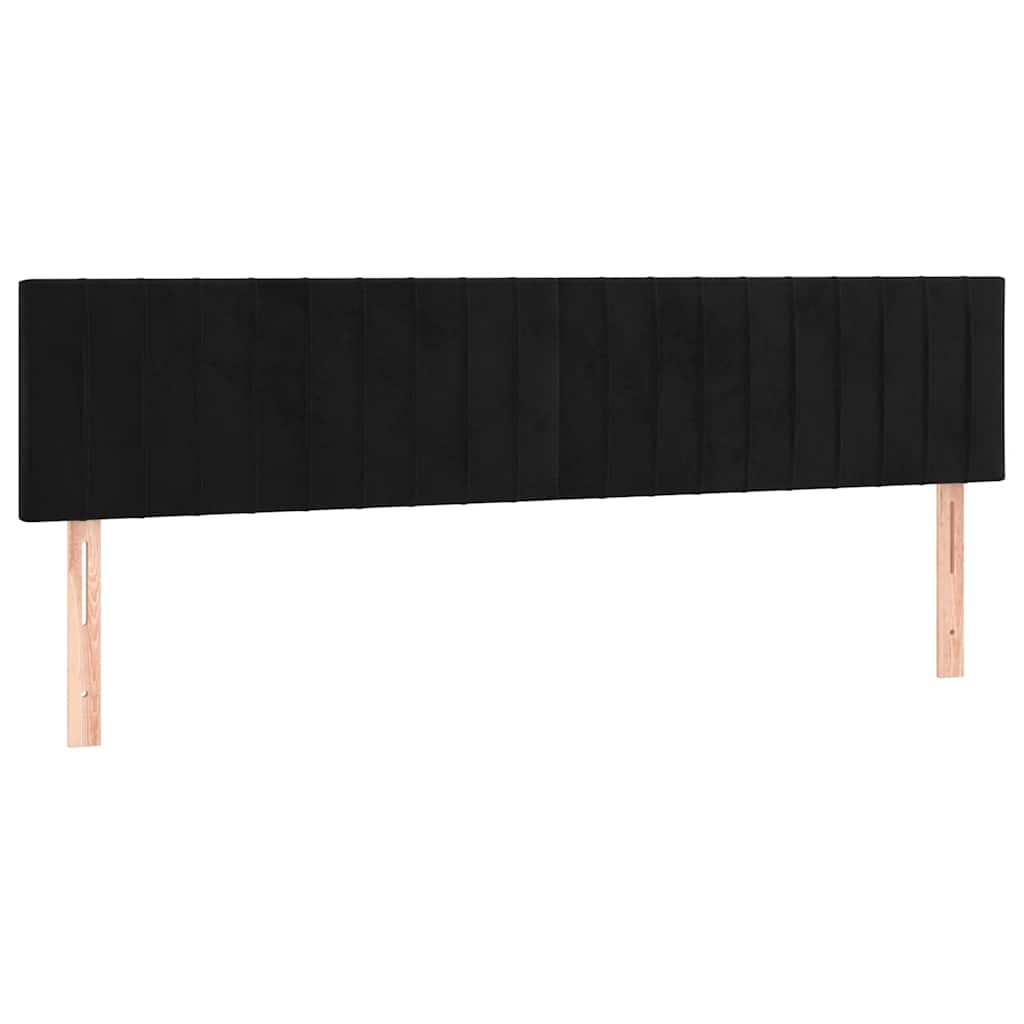 Boxspringbett mit Matratze & LED Schwarz 200x200 cm Samt