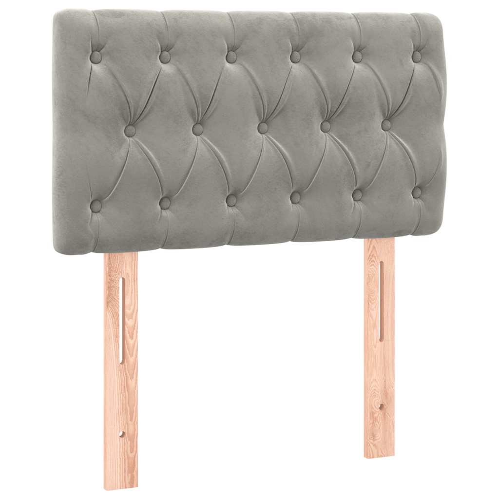Boxspringbett mit Matratze & LED Hellgrau 80x200 cm Samt