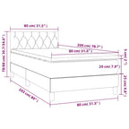 Boxspringbett mit Matratze & LED Dunkelblau 80x200 cm Samt