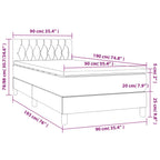 Boxspringbett mit Matratze & LED Rosa 90x190 cm Samt