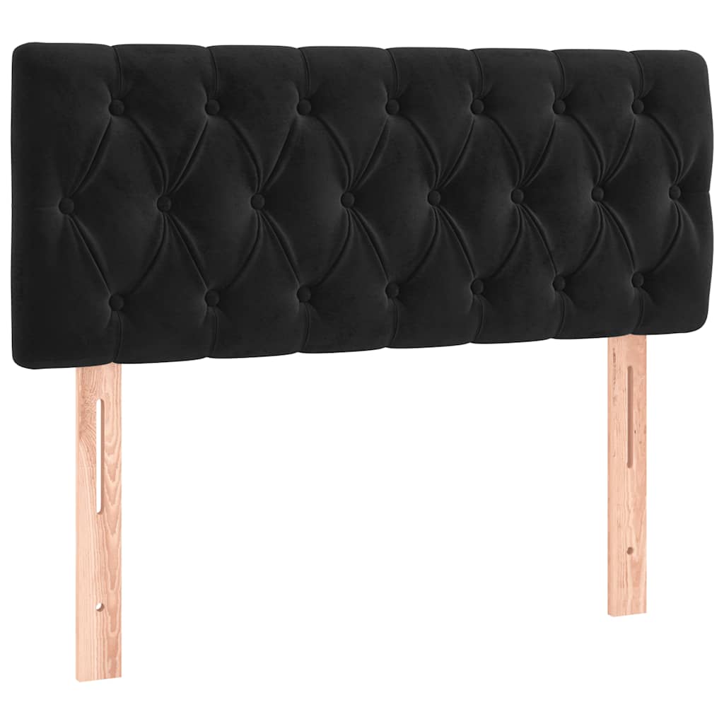 Boxspringbett mit Matratze & LED Schwarz 100x200 cm Samt
