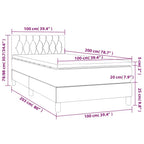 Boxspringbett mit Matratze & LED Schwarz 100x200 cm Samt