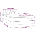 Boxspringbett mit Matratze & LED Hellgrau 120x200 cm Samt