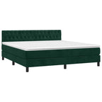 Boxspringbett mit Matratze & LED Dunkelgrün 180x200 cm Samt