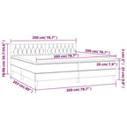 Boxspringbett mit Matratze & LED Dunkelblau 200x200 cm Samt
