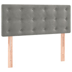 Boxspringbett mit Matratze & LED Hellgrau 90x190 cm Samt