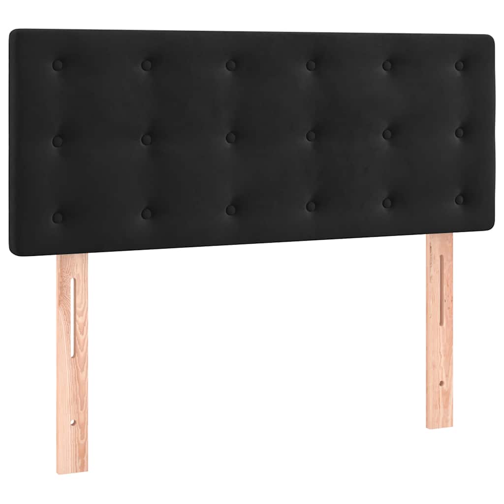 Boxspringbett mit Matratze & LED Schwarz 100x200 cm Samt