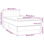 Boxspringbett mit Matratze & LED Schwarz 100x200 cm Samt
