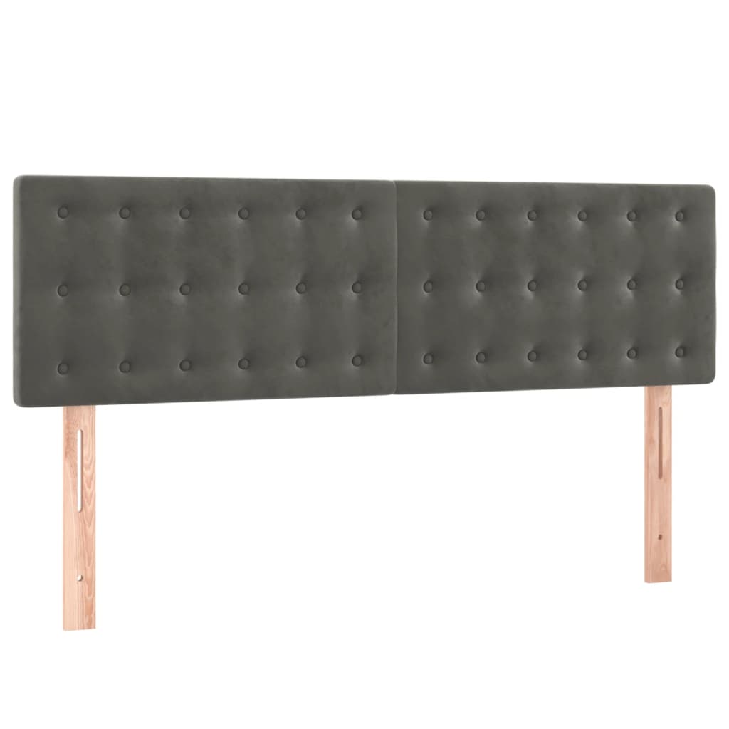 Boxspringbett mit Matratze & LED Dunkelgrau 140x190 cm Samt