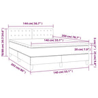 Boxspringbett mit Matratze & LED Dunkelgrau 140x200 cm Samt