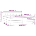 Boxspringbett mit Matratze & LED Dunkelblau 200x200 cm Samt