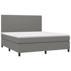 Boxspringbett mit Matratze & LED Dunkelgrau 160x200 cm Stoff