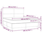Boxspringbett mit Matratze & LED Schwarz 180x200 cm Stoff