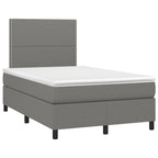 Boxspringbett mit Matratze & LED Dunkelgrau 120x200 cm Stoff