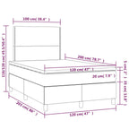 Boxspringbett mit Matratze & LED Dunkelgrau 120x200 cm Stoff