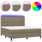 Boxspringbett mit Matratze & LED Taupe 180x200 cm Stoff
