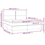 Boxspringbett mit Matratze & LED Schwarz 200x200 cm Stoff