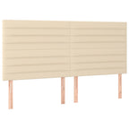 Boxspringbett mit Matratze & LED Creme 200x200 cm Stoff