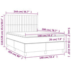 Boxspringbett mit Matratze & LED Creme 140x200 cm Stoff
