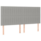 Boxspringbett mit Matratze & LED Hellgrau 180x200 cm Stoff