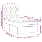 Boxspringbett mit Matratze & LED Blau 80x200 cm Stoff