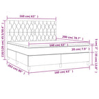 Boxspringbett mit Matratze & LED Dunkelbraun 160x200 cm Stoff