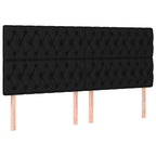 Boxspringbett mit Matratze & LED Schwarz 200x200 cm Stoff
