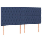 Boxspringbett mit Matratze & LED Blau 200x200 cm Stoff