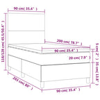 Boxspringbett mit Matratze & LED Hellgrau 90x200 cm Stoff