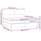 Boxspringbett mit Matratze & LED Schwarz 200x200 cm Stoff
