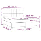 Boxspringbett mit Matratze & LED Taupe 180x200 cm Stoff
