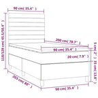 Boxspringbett mit Matratze & LED Schwarz 90x200 cm Stoff