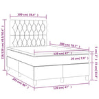 Boxspringbett mit Matratze & LED Dunkelbraun 120x200 cm Stoff