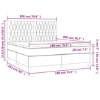 Boxspringbett mit Matratze & LED Taupe 180x200 cm Stoff