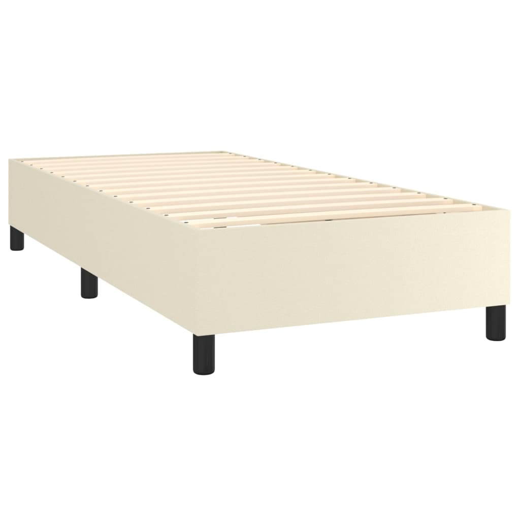 Boxspringbett mit Matratze & LED Creme 80x200 cm Kunstleder