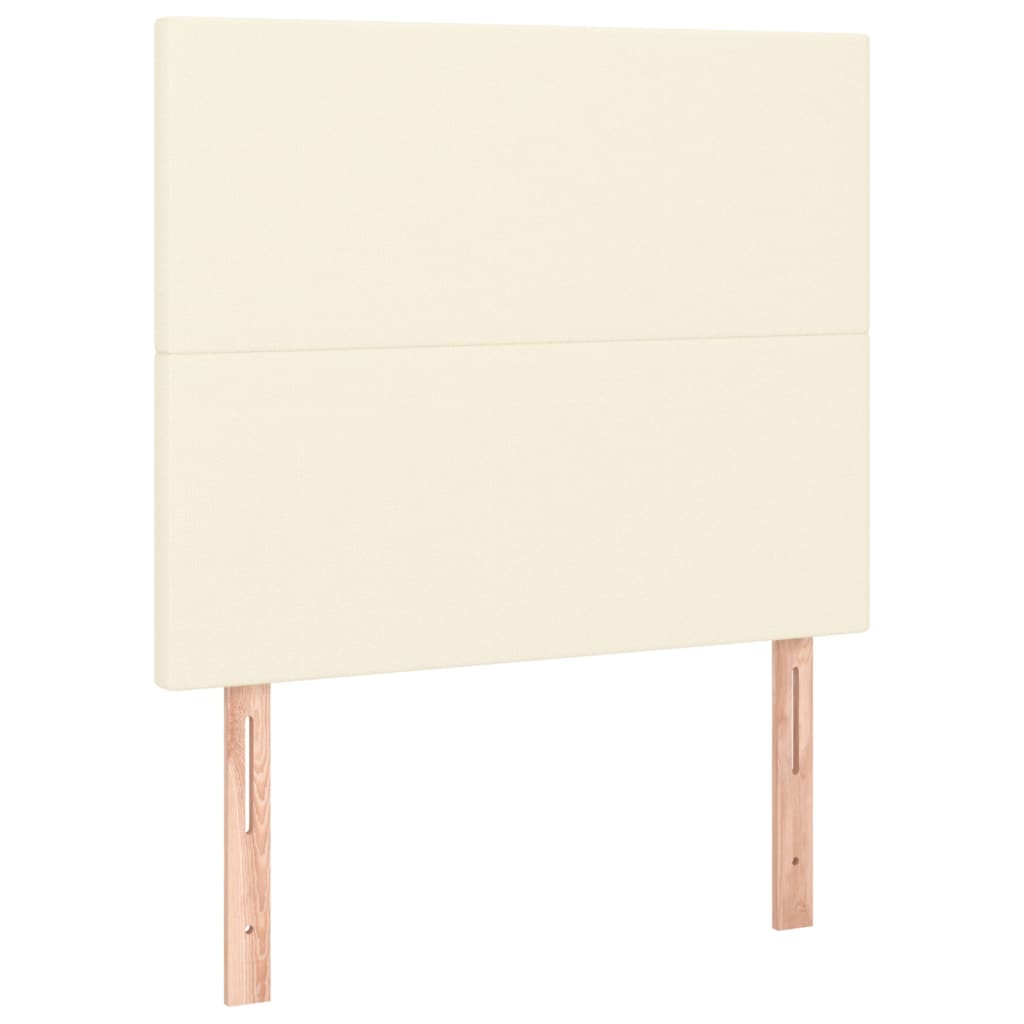Boxspringbett mit Matratze & LED Creme 80x200 cm Kunstleder