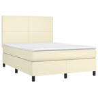 Boxspringbett mit Matratze & LED Creme 140x200 cm Kunstleder