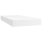 Boxspringbett mit Matratze & LED Weiß 200x200 cm Kunstleder
