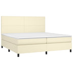 Boxspringbett mit Matratze & LED Creme 200x200 cm Kunstleder
