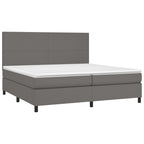Boxspringbett mit Matratze & LED Grau 200x200 cm Kunstleder