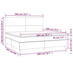 Boxspringbett mit Matratze & LED Grau 200x200 cm Kunstleder